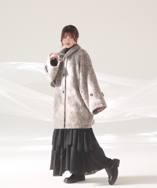 mellowneon（メロウネオン）の「6wayスタンドカラーシャギーコート