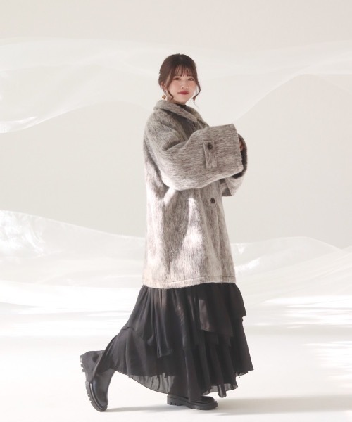 mellowneon（メロウネオン）の「6wayスタンドカラーシャギーコート