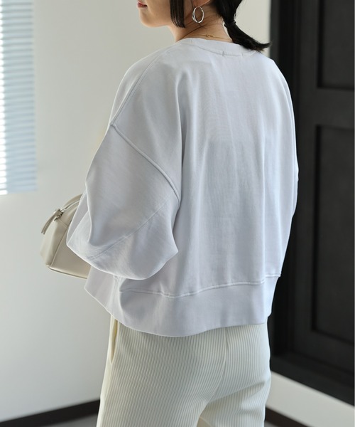 ap retro（アプレトロ）の「【USAコットン】ショート丈プルオーバー/シンプルスウェット（スウェット・レディース・ホワイト/ブラック/チャコールグレー/ライトグレー・FREE）」の8枚目の写真