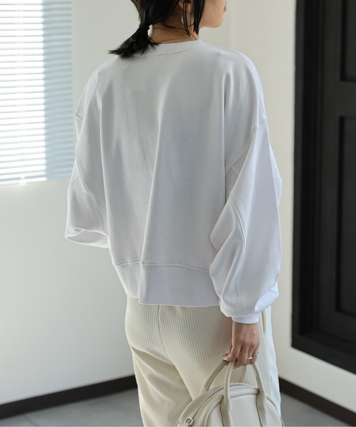 ap retro（アプレトロ）の「【USAコットン】ショート丈プルオーバー/シンプルスウェット（スウェット・レディース・ホワイト/ブラック/チャコールグレー/ライトグレー・FREE）」の10枚目の写真
