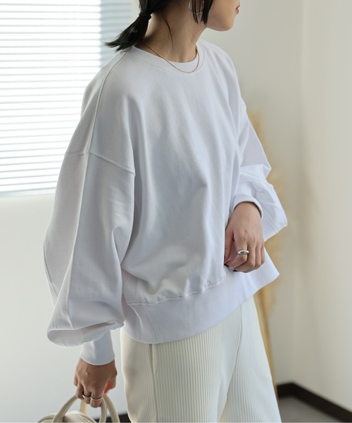 ap retro（アプレトロ）の「【USAコットン】ショート丈プルオーバー/シンプルスウェット（スウェット・レディース・ホワイト/ブラック/チャコールグレー/ライトグレー・FREE）」の11枚目の写真