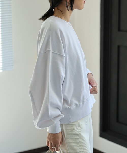 ap retro（アプレトロ）の「【USAコットン】ショート丈プルオーバー/シンプルスウェット（スウェット・レディース・ホワイト/ブラック/チャコールグレー/ライトグレー・FREE）」の12枚目の写真