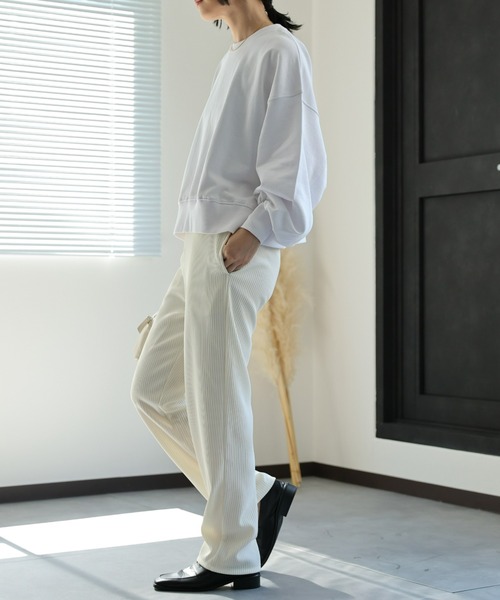 ap retro（アプレトロ）の「【USAコットン】ショート丈プルオーバー/シンプルスウェット（スウェット・レディース・ホワイト/ブラック/チャコールグレー/ライトグレー・FREE）」の15枚目の写真