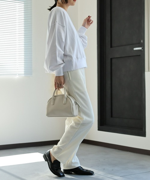 ap retro（アプレトロ）の「【USAコットン】ショート丈プルオーバー/シンプルスウェット（スウェット・レディース・ホワイト/ブラック/チャコールグレー/ライトグレー・FREE）」の18枚目の写真