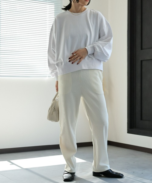 ap retro（アプレトロ）の「【USAコットン】ショート丈プルオーバー/シンプルスウェット（スウェット・レディース・ホワイト/ブラック/チャコールグレー/ライトグレー・FREE）」の19枚目の写真