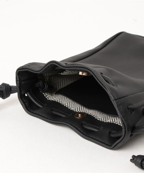 巾着型 スマホ ショルダーポーチ ショルダーバッグ（ショルダー