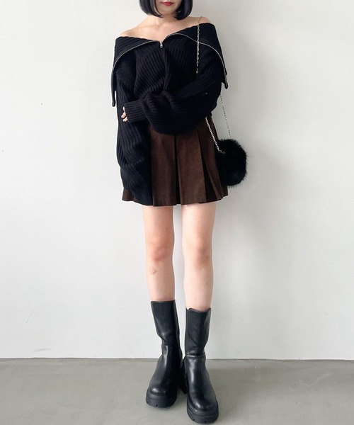 Heather（ヘザー）の「ハーフZIPニットプルオーバー　979632（ニット/セーター・レディース・アイボリー/グレー/ブラック・FREE）」の8枚目の写真