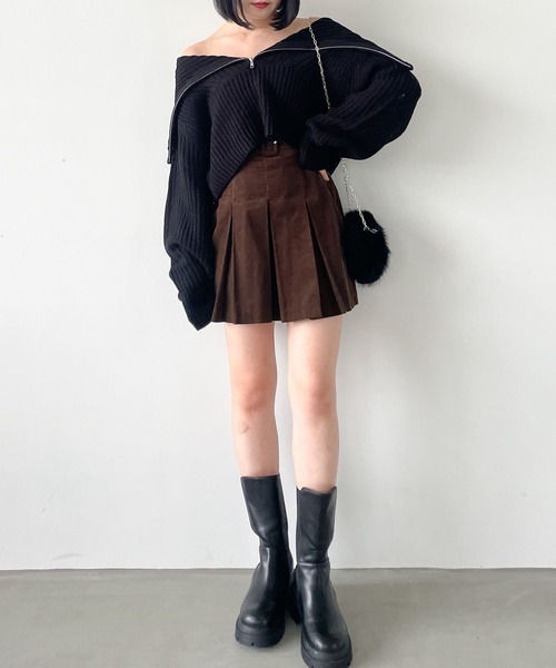 Heather（ヘザー）の「ハーフZIPニットプルオーバー　979632（ニット/セーター・レディース・アイボリー/グレー/ブラック・FREE）」の9枚目の写真