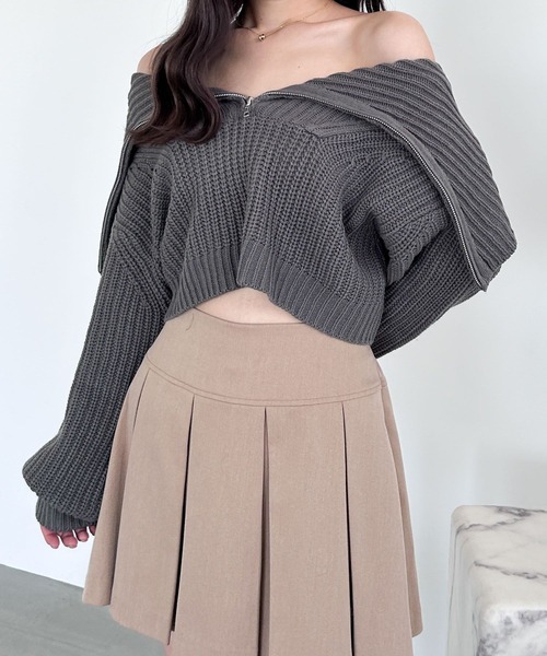 Heather（ヘザー）の「ハーフZIPニットプルオーバー　979632（ニット/セーター・レディース・アイボリー/グレー/ブラック・FREE）」の11枚目の写真