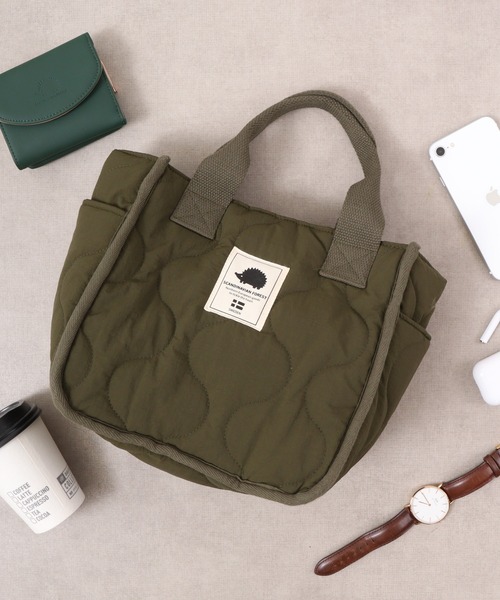 SCANDINAVIAN FOREST（スカンジナビアン・フォレスト）の「SCANDINAVIAN FOREST　ウェーブキルトミニトート（トートバッグ・メンズ・オフホワイト/カーキ/ブラック/カーキ系/ブラック系/グレイッシュベージュ/グレー/グリーン系その他/ブラック系1・F/FREE）」の8枚目の写真