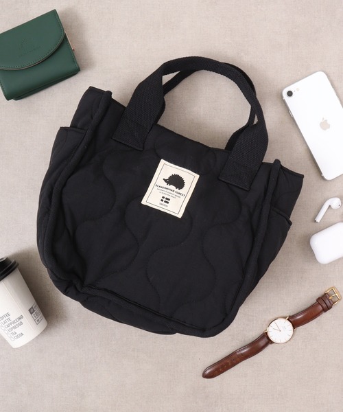 SCANDINAVIAN FOREST（スカンジナビアン・フォレスト）の「SCANDINAVIAN FOREST　ウェーブキルトミニトート（トートバッグ・メンズ・オフホワイト/カーキ/ブラック/カーキ系/ブラック系/グレイッシュベージュ/グレー/グリーン系その他/ブラック系1・F/FREE）」の4枚目の写真
