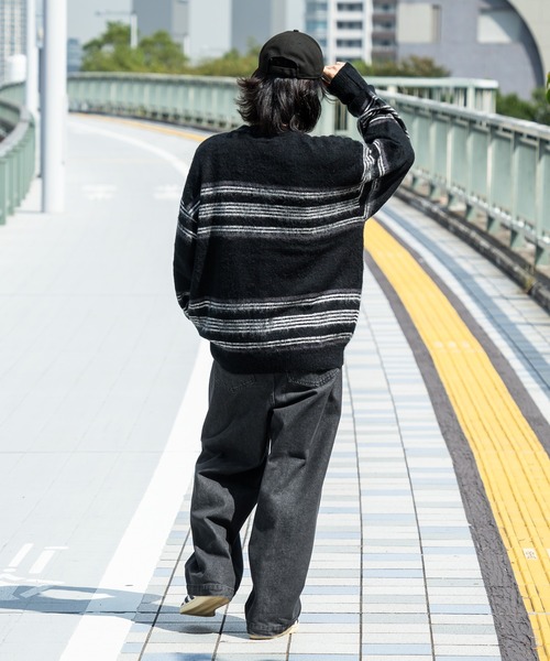 kutir(クティール)の「モヘアライクボーダーニットカーディガン(カーディガン/ボレロ・メンズ・ブラック/レッド・MEDIUM/LARGE)」の10枚目の写真