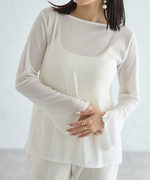 each(イーチ)の「3WAYスリーブシアーTシャツ(Tシャツ/カットソー・レディース・ホワイト/ライトグレー/チャコールグレー/ブラック・FREE)」の8枚目の写真