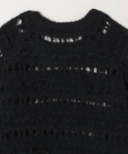 JEANASIS（ジーナシス）の「シャギーホールデザインショートニット/991844（ニット/セーター・レディース・ホワイト/ブラック/イエロー系その他・FREE）」の9枚目の写真