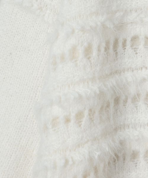 JEANASIS（ジーナシス）の「シャギーホールデザインショートニット/991844（ニット/セーター・レディース・ホワイト/ブラック/イエロー系その他・FREE）」の11枚目の写真