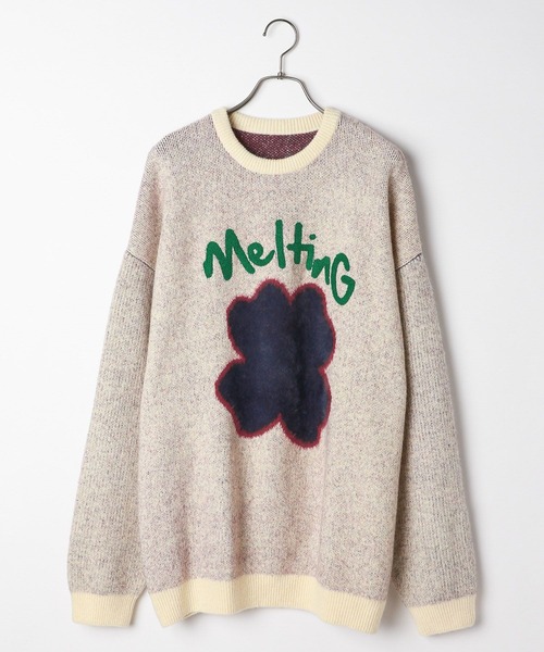 PBLIM(ページボーイリム)の「PBLIM/クローバーモチーフニット(ニット/セーター・レディース・ネイビー/オフホワイト/イエロー/ブルー・FREE)」の6枚目の写真