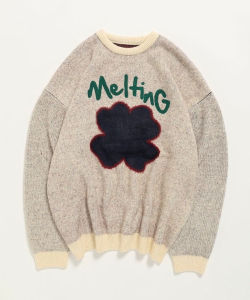 PBLIM(ページボーイリム)の「PBLIM/クローバーモチーフニット(ニット/セーター・レディース・ネイビー/オフホワイト/イエロー/ブルー・FREE)」の5枚目の写真