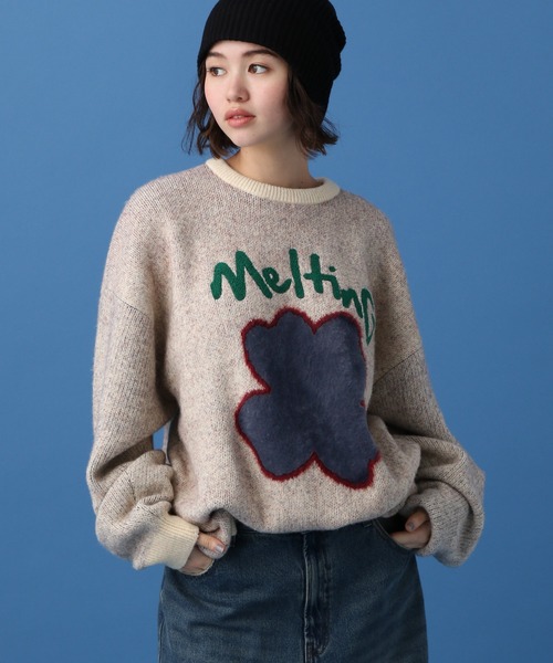 PBLIM(ページボーイリム)の「PBLIM/クローバーモチーフニット(ニット/セーター・レディース・ネイビー/オフホワイト/イエロー/ブルー・FREE)」の20枚目の写真