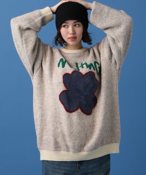 PBLIM(ページボーイリム)の「PBLIM/クローバーモチーフニット(ニット/セーター・レディース・ネイビー/オフホワイト/イエロー/ブルー・FREE)」の19枚目の写真