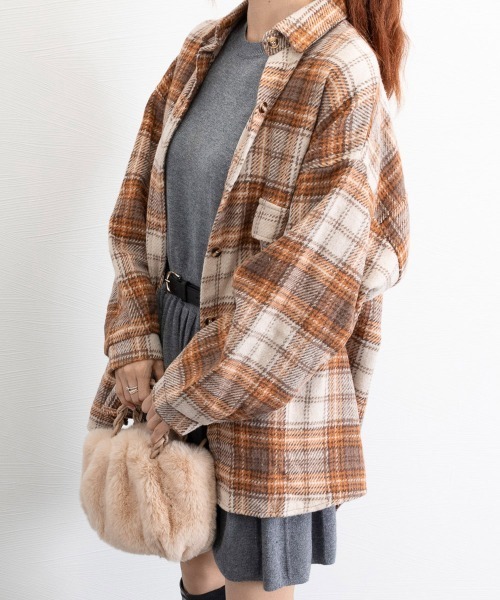 Miniministore(ミニミニストア)の「チェック柄シャツ 起毛シャツブラウス韓国(シャツ/ブラウス・レディース・ブラック/ピンク/オレンジ・M/L)」の17枚目の写真