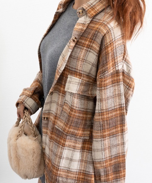 Miniministore(ミニミニストア)の「チェック柄シャツ 起毛シャツブラウス韓国(シャツ/ブラウス・レディース・ブラック/ピンク/オレンジ・M/L)」の18枚目の写真