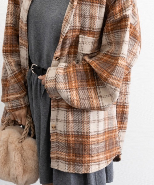 Miniministore(ミニミニストア)の「チェック柄シャツ 起毛シャツブラウス韓国(シャツ/ブラウス・レディース・ブラック/ピンク/オレンジ・M/L)」の19枚目の写真