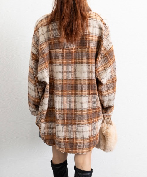 Miniministore(ミニミニストア)の「チェック柄シャツ 起毛シャツブラウス韓国(シャツ/ブラウス・レディース・ブラック/ピンク/オレンジ・M/L)」の20枚目の写真