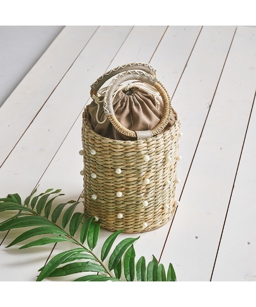 ORiental TRaffic(オリエンタルトラフィック)の「パールカゴバッグ BA-205(かごバッグ・レディース・ベージュ・フリ-)」の16枚目の写真