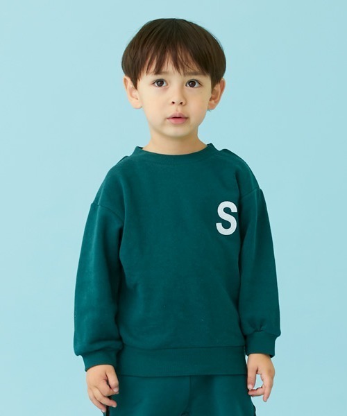 petit main(プティマイン)の「【& Re】ワンポイント裏起毛トレーナー(スウェット・キッズ・アイボリー/ネイビー/パープル/トップグレー/グリーン・100cm/120cm/130cm/110cm/90cm/80cm)」の4枚目の写真