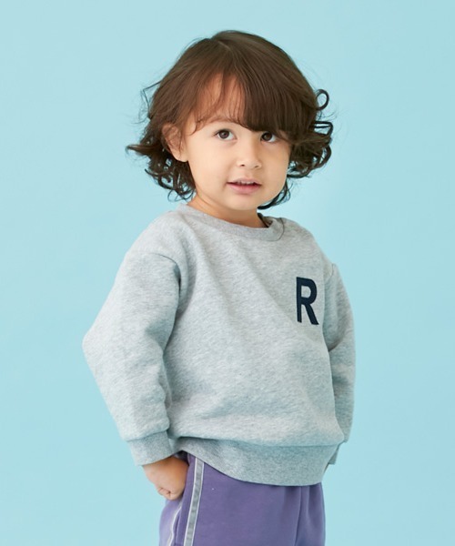 petit main(プティマイン)の「【& Re】ワンポイント裏起毛トレーナー(スウェット・キッズ・アイボリー/ネイビー/パープル/トップグレー/グリーン・100cm/120cm/130cm/110cm/90cm/80cm)」の3枚目の写真