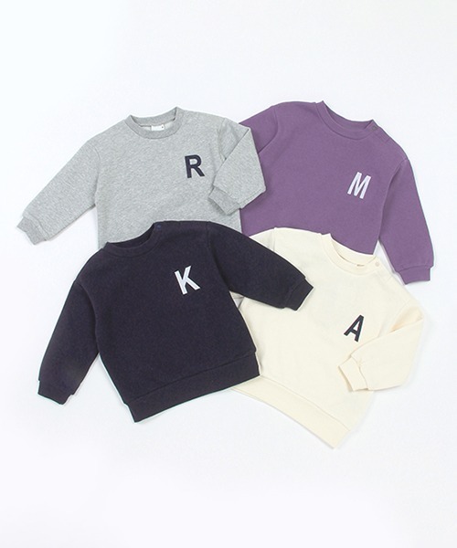 petit main(プティマイン)の「【& Re】ワンポイント裏起毛トレーナー(スウェット・キッズ・アイボリー/ネイビー/パープル/トップグレー/グリーン・100cm/120cm/130cm/110cm/90cm/80cm)」の12枚目の写真