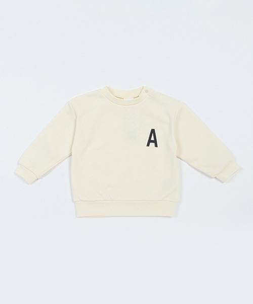 petit main(プティマイン)の「【& Re】ワンポイント裏起毛トレーナー(スウェット・キッズ・アイボリー/ネイビー/パープル/トップグレー/グリーン・100cm/120cm/130cm/110cm/90cm/80cm)」の18枚目の写真