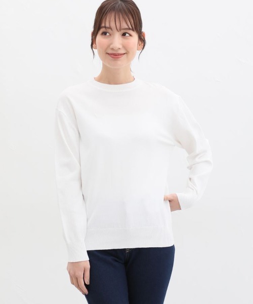 ◾︎マスターバニー 新品 薄手ニット 長袖 シルク混 セーター Sサイズ ホワイト ◾︎マスターバニー 新品 薄手ニット 長袖 シルク混 セーター S