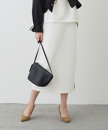 NICOLE white | サイドZIPロングタイトスカート／ダンボールポンチ(スカート)