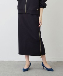 NICOLE white | サイドZIPロングタイトスカート／ダンボールポンチ(スカート)