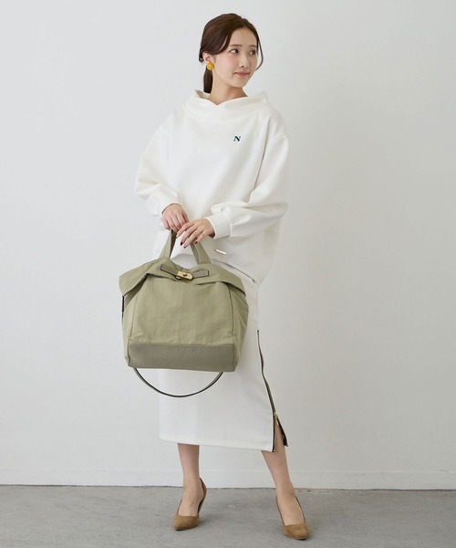 NICOLE white（ニコルホワイト）の「サイドZIPロングタイトスカート／ダンボールポンチ（スカート・レディース・ベージュ/オフホワイト/ブラック・FREE）」の19枚目の写真