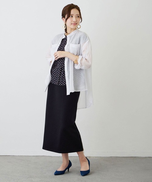 NICOLE white（ニコルホワイト）の「サイドZIPロングタイトスカート／ダンボールポンチ（スカート・レディース・ベージュ/オフホワイト/ブラック・FREE）」の20枚目の写真