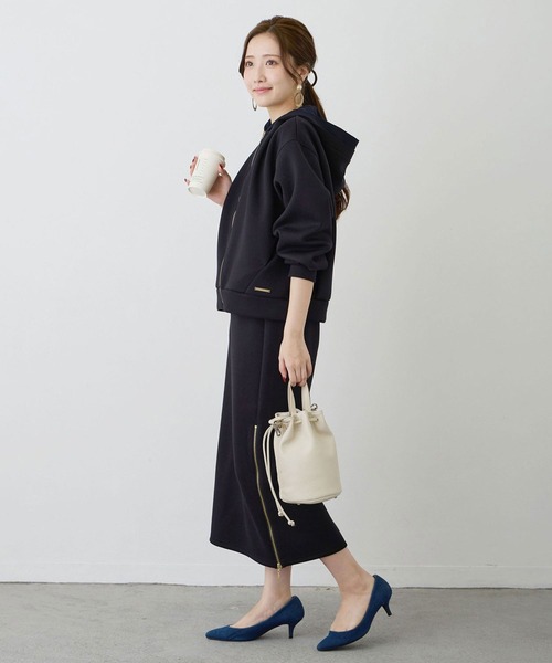 NICOLE white（ニコルホワイト）の「サイドZIPロングタイトスカート／ダンボールポンチ（スカート・レディース・ベージュ/オフホワイト/ブラック・FREE）」の21枚目の写真