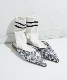 Aunt Marie's | ポインテッドスパンコールミュール【S,M,Lサイズ展開】(サンダル)