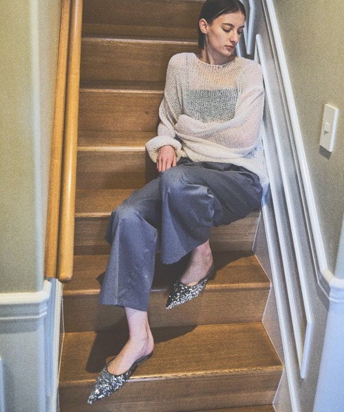 Aunt Marie's(アントマリーズ)の「ポインテッドスパンコールミュール【S,M,Lサイズ展開】(サンダル・レディース・ブラック/シルバー・L/M/S)」の20枚目の写真