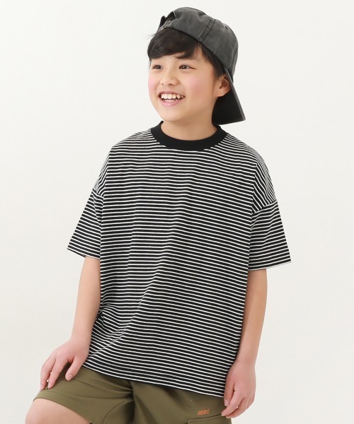 devirock(デビロック)の「綿100% お洗濯してもよれにくい ビッグシルエット ボーダー 半袖Tシャツ(Tシャツ/カットソー・キッズ・その他6/その他4/その他1/その他2/その他3/その他5/その他8/その他10/その他13/その他7/その他9/その他12/その他11/その他14・80cm/90cm/100cm/110cm/120cm/130cm/140cm/150cm/160cm)」の1枚目の写真