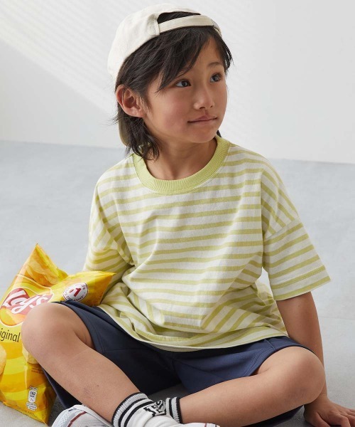 devirock(デビロック)の「綿100% お洗濯してもよれにくい ビッグシルエット ボーダー 半袖Tシャツ(Tシャツ/カットソー・キッズ・その他6/その他4/その他1/その他2/その他3/その他5/その他8/その他10/その他13/その他7/その他9/その他12/その他11/その他14・80cm/90cm/100cm/110cm/120cm/130cm/140cm/150cm/160cm)」の7枚目の写真
