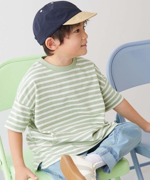 devirock(デビロック)の「綿100% お洗濯してもよれにくい ビッグシルエット ボーダー 半袖Tシャツ(Tシャツ/カットソー・キッズ・その他6/その他4/その他1/その他2/その他3/その他5/その他8/その他10/その他13/その他7/その他9/その他12/その他11/その他14・80cm/90cm/100cm/110cm/120cm/130cm/140cm/150cm/160cm)」の8枚目の写真