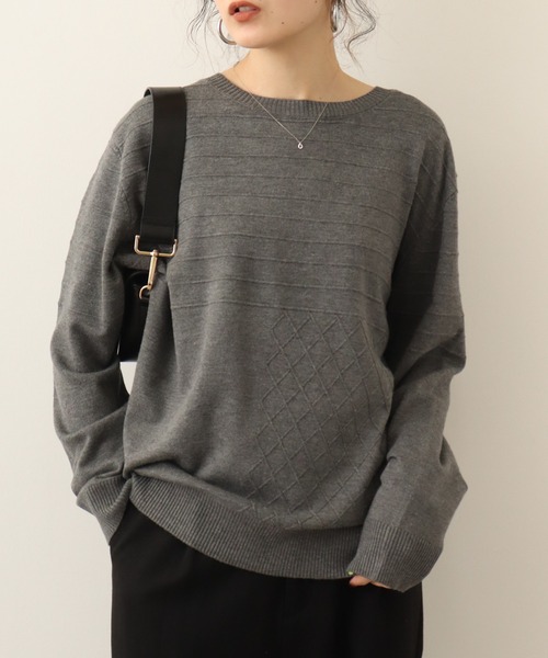 Chiaro（キアロ）の「chiaro プルオーバーニット（ニット/セーター・レディース・マスタード/ロイヤルブルー/オフホワイト/グレー/エメラルド/ブラック/レッド・40）」の18枚目の写真