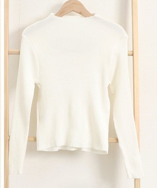 Miniministore(ミニミニストア)の「リブ ニットトップス プチハイネック秋冬(ニット/セーター・レディース・オリーブ/ライトブラウン/ブラック/オフホワイト/ピンク/ベージュ・フリー)」の18枚目の写真
