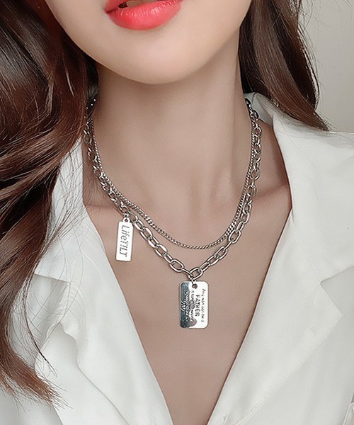 【RADLEY】ロゴ ドッグ&星 2連チェーン ネックレス【送関込】 2連チェーンネックレス ネックレス シルバー nec-025
