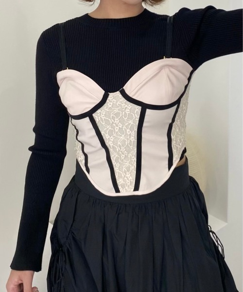 LILY BROWN（リリーブラウン）の「コルセットキャミビスチェ（キャミソール・レディース・ブラック/ベージュ/ホワイト・FREE）」の11枚目の写真
