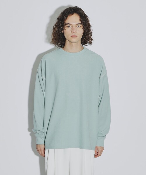 tk.TAKEO KIKUCHI(ティーケータケオキクチ)の「◆ブランケットステッチカットソー(Tシャツ/カットソー・メンズ・オフホワイト/ブラック/ダークグリーン・03/02/04)」の4枚目の写真