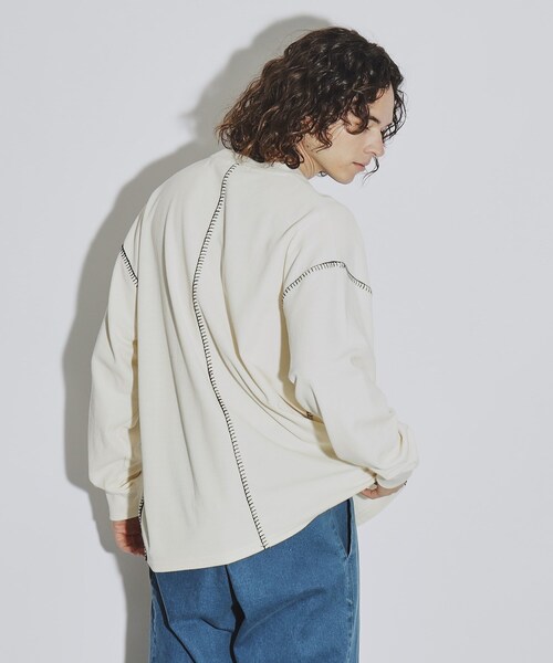 tk.TAKEO KIKUCHI(ティーケータケオキクチ)の「◆ブランケットステッチカットソー(Tシャツ/カットソー・メンズ・オフホワイト/ブラック/ダークグリーン・03/02/04)」の11枚目の写真