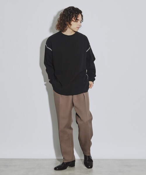 tk.TAKEO KIKUCHI(ティーケータケオキクチ)の「◆ブランケットステッチカットソー(Tシャツ/カットソー・メンズ・オフホワイト/ブラック/ダークグリーン・03/02/04)」の16枚目の写真